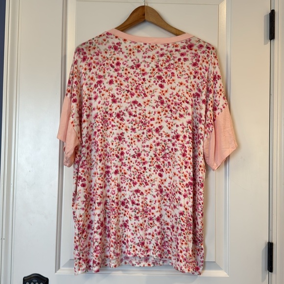 Boutique E.LUNA New with Tags PLUS DIZZY FLORAL PRINT AND SOLID MIXED V NECK 3X - Picture 7 of 10